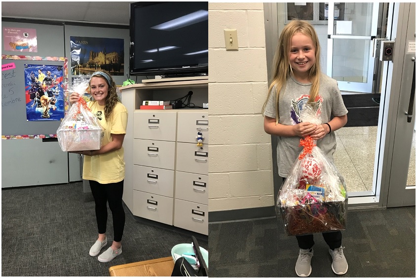 girl holding a basket of candy